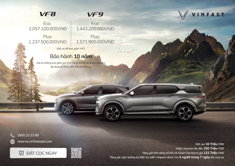 Giá bán và ưu đãi đặt cọc xe điện VinFast VF 8, VF 9